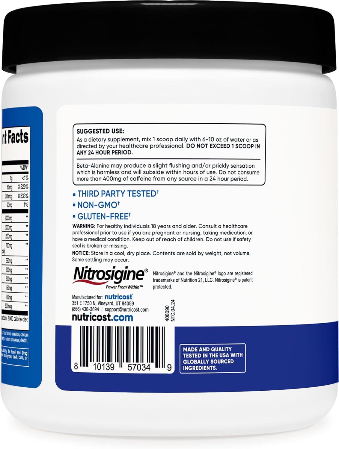 Nutricost Blue Raspberry Pre-Workout Powder - 30 Servings with Beta-Alanine, Taurine & Amino Acids