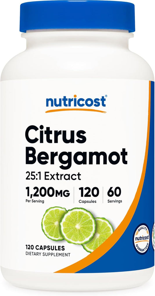 Nutricost Citrus Bergamot Capsules - 1,200mg, 120 Capsules - 25:1 Extract - Gluten Free, Vegan & Non-GMO - 60 Servings