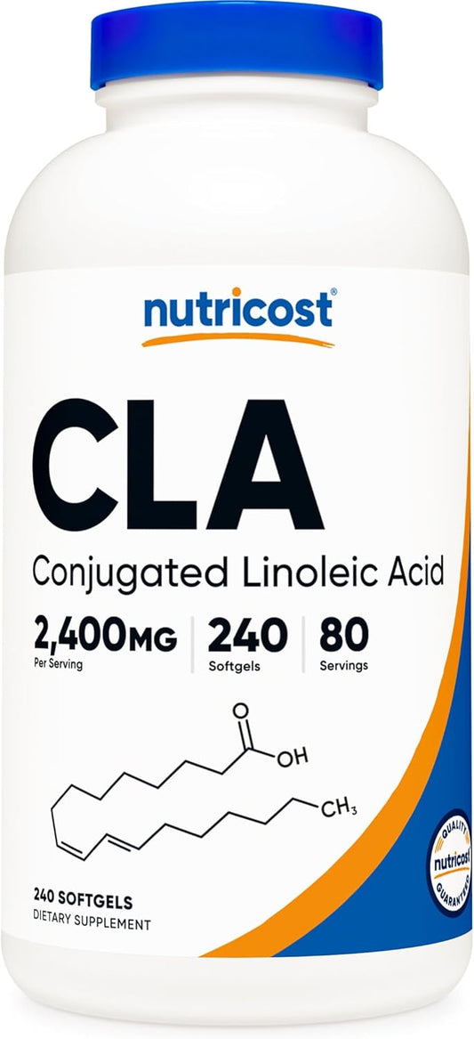 Nutricost CLA 2,400mg Softgels - Gluten Free, Non-GMO, 240 Softgels, 800mg Per Softgel