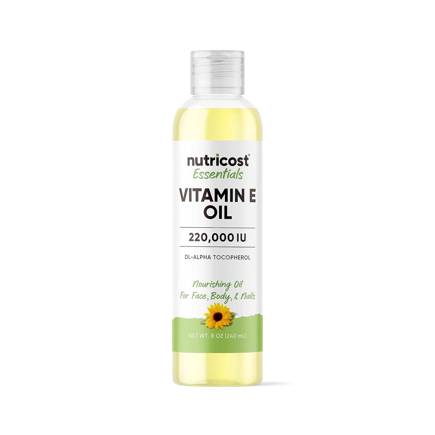 Nutricost Essentials Vitamin E Oil - 8 oz (230,000 IU) for Skin, Hair, Nails - Pure Vitamin E Oil