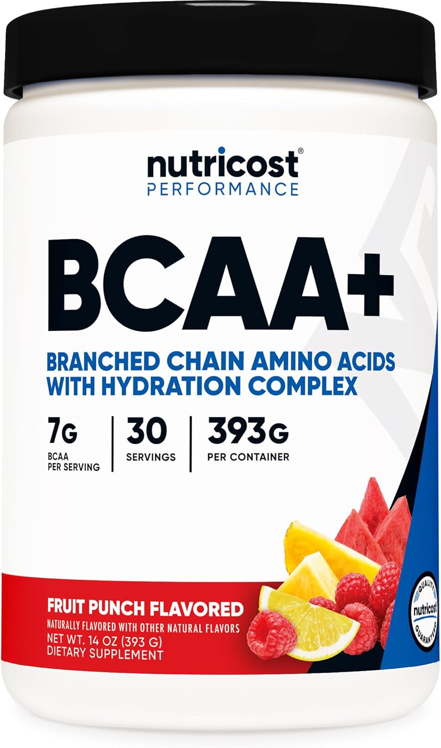 Nutricost Fruit Punch BCAA + Hydration Powder - 30 Servings, Gluten-Free, Non-GMO Formula with Branched Chain Amino Acids