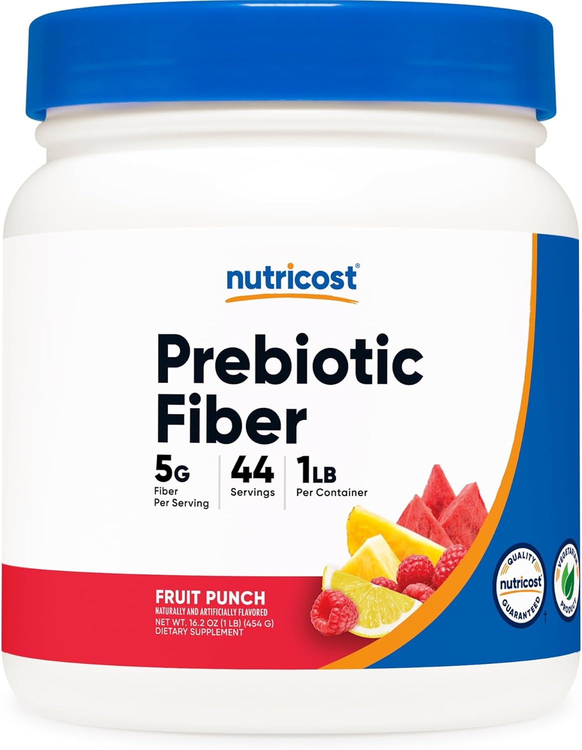 Nutricost Fruit Punch Prebiotic Fiber Powder - 1 LB, Soluble Plant Fiber Blend for Digestive Health