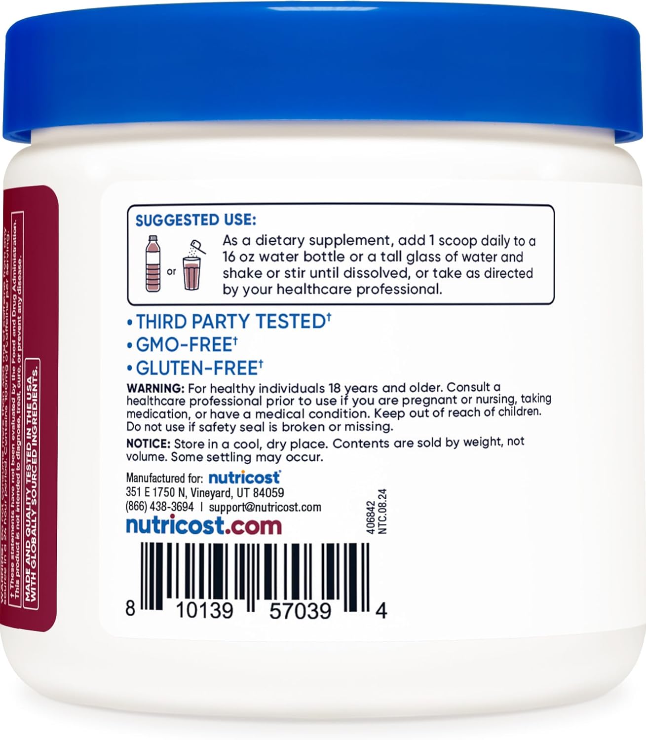 Nutricost Grape Energy Drink Powder - 60 Servings, Pre Workout Supplement with Natural Flavors - Non-GMO, Gluten-Free