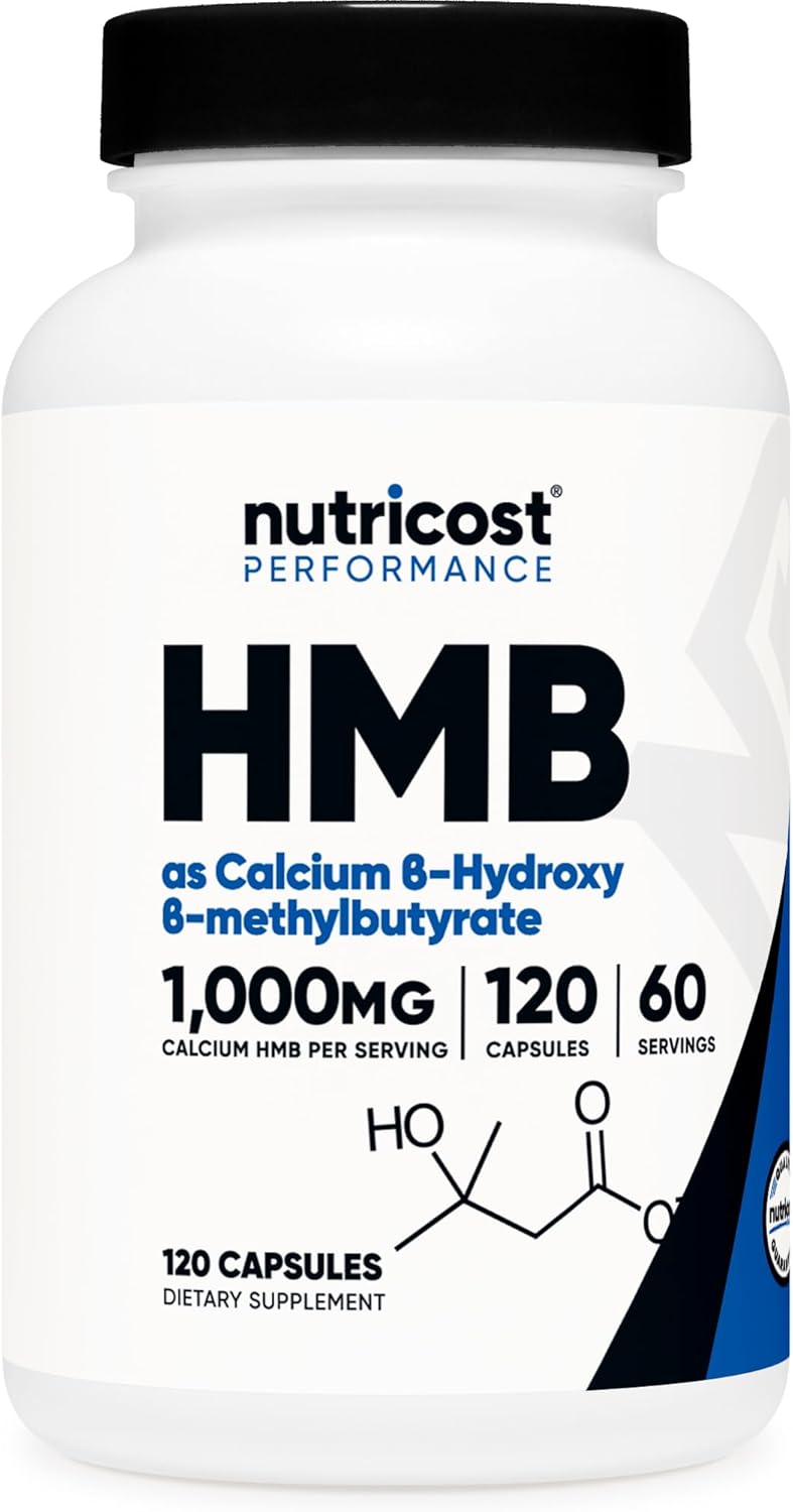 Nutricost HMB 1000mg - Beta-Hydroxy Beta-Methylbutyrate Supplement - 120 Capsules, 60 Servings - Gluten Free, Non-GMO