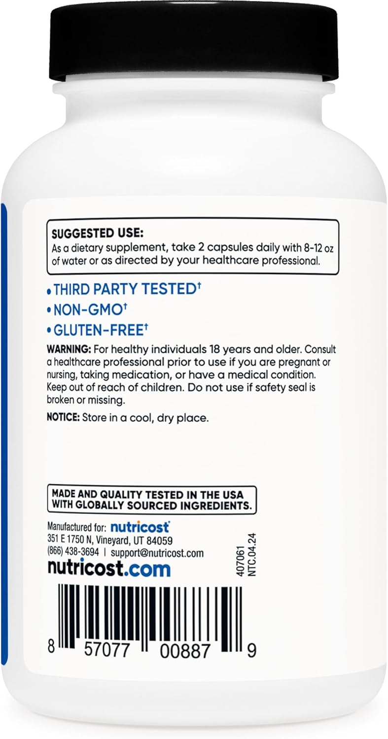 Nutricost HMB 1000mg - Beta-Hydroxy Beta-Methylbutyrate Supplement - 120 Capsules, 60 Servings - Gluten Free, Non-GMO