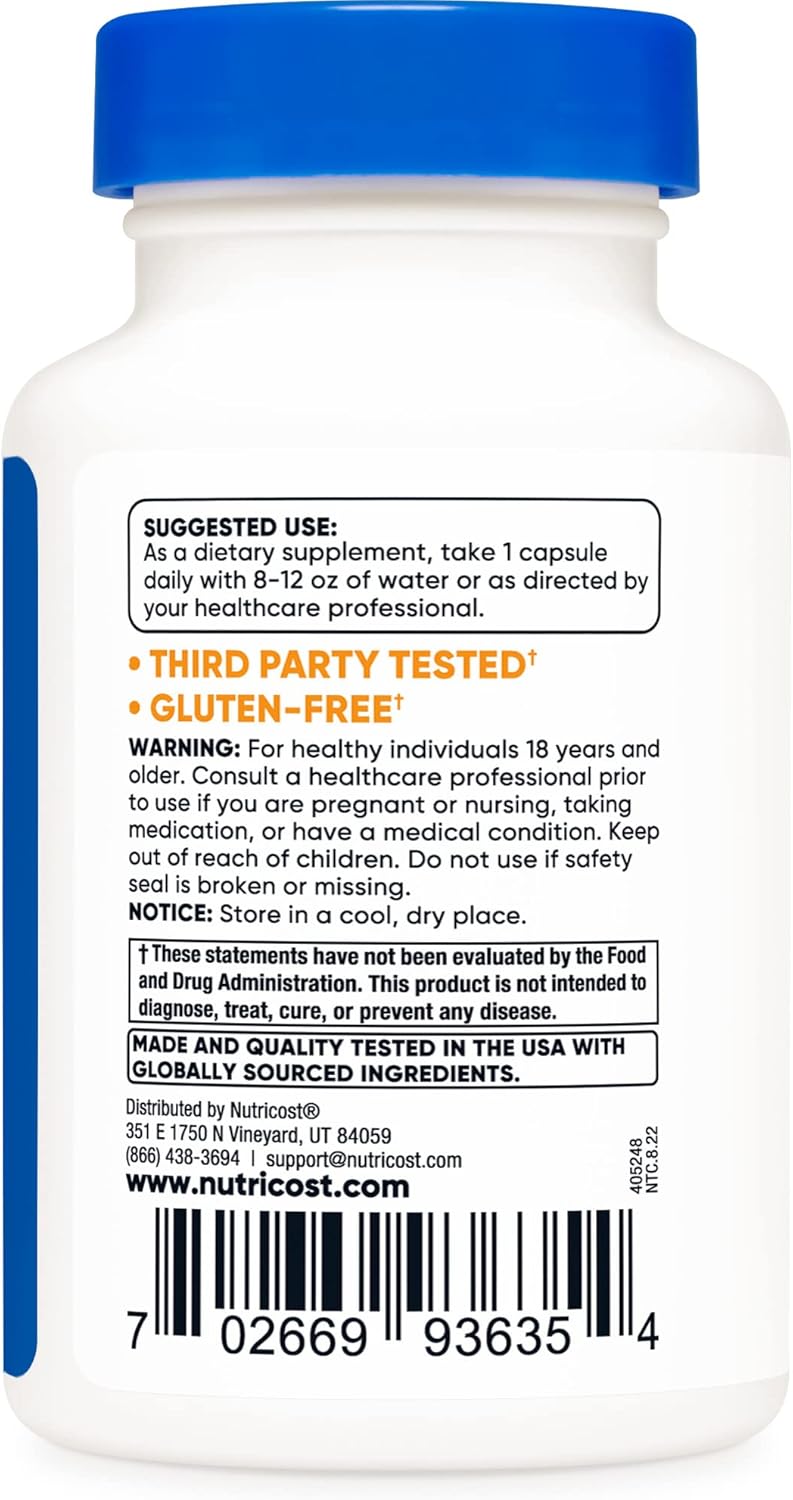 Nutricost KSM-66 Ashwagandha Root Extract 600mg Capsules with BioPerine - High Withanolides - Full-Spectrum Root Extract