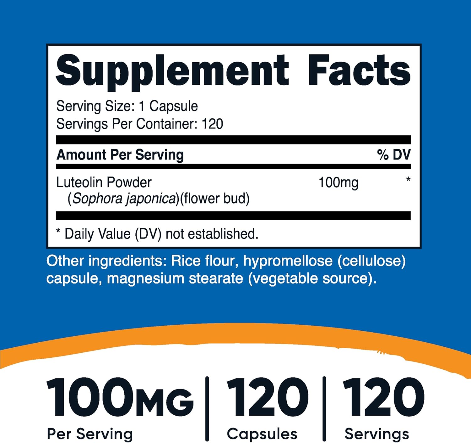 Nutricost Luteolin 100mg Capsules - 120 Count, Vegetarian, Non-GMO, Gluten-Free