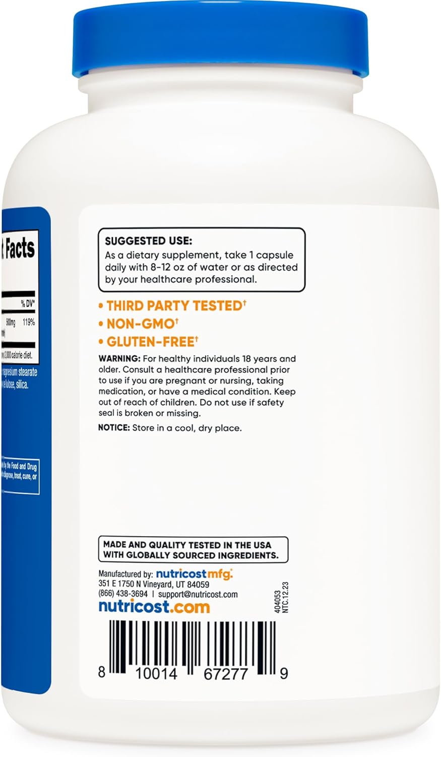 Nutricost Magnesium Complex 500mg - 240 Capsules, Gluten Free, Non-GMO - Includes Magnesium Oxide, Citrate, and Glycinate