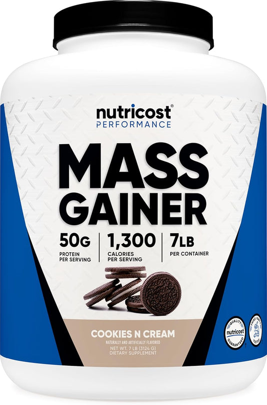 Nutricost Mass Gainer Cookies N Cream Flavor - 6.9 LBS with 50g Protein Per Serving - Non-GMO