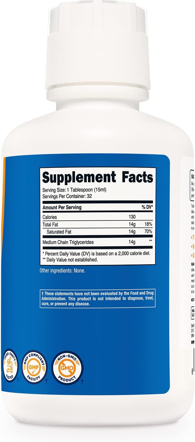 Nutricost MCT Oil - 16oz - Ideal for Keto and Paleo Diets - Non-GMO