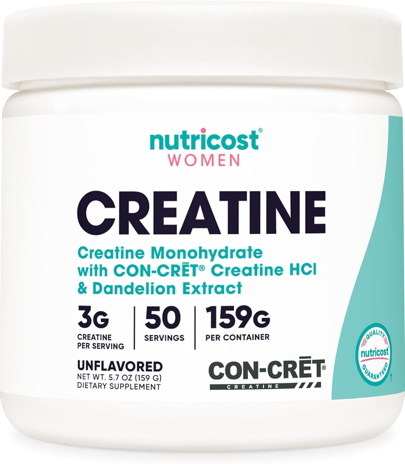 Nutricost Micronized Creatine Monohydrate Powder for Women - Unflavored, 50 Servings, Vegetarian, Non-GMO, Gluten Free