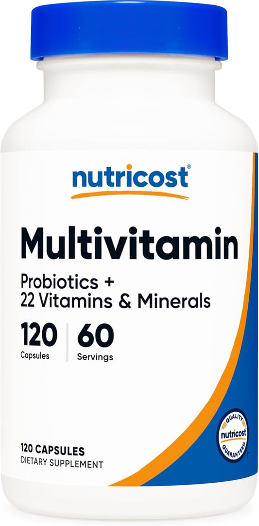 Nutricost Multivitamin with Probiotics - 120 Vegetarian Capsules Loaded with Essential Vitamins & Minerals