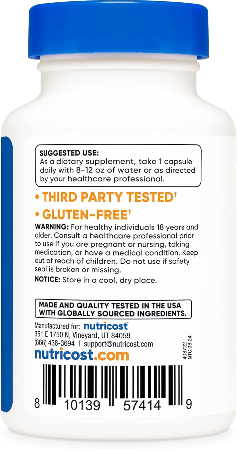 Nutricost N-Acetyl L-Cysteine (NAC) 600mg - 30 Vegan Capsules - GMO Free & Gluten Free - Vegetarian Formula
