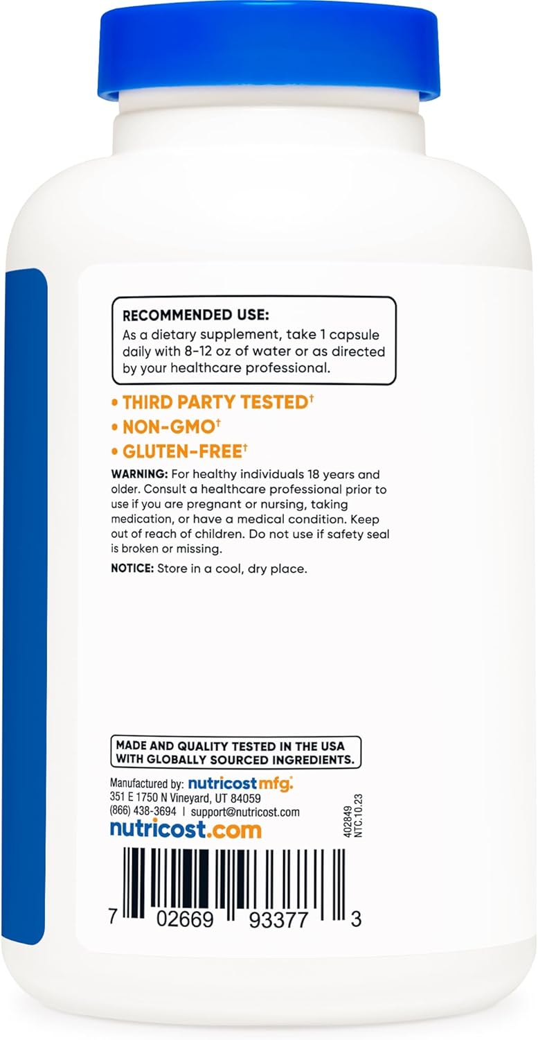 Nutricost Niacinamide 500mg Capsules - Non-GMO, Gluten Free, Flush Free Vitamin B3 Supplement with 240 Capsules