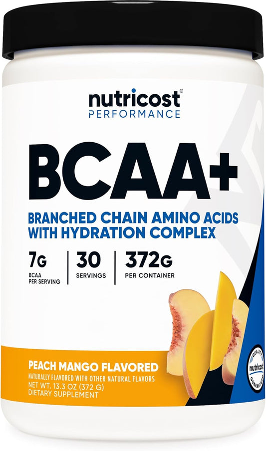 Nutricost Peach Mango BCAA Hydration Powder - 30 Servings, Gluten-Free, Non-GMO - Amino Acids Hydration Complex