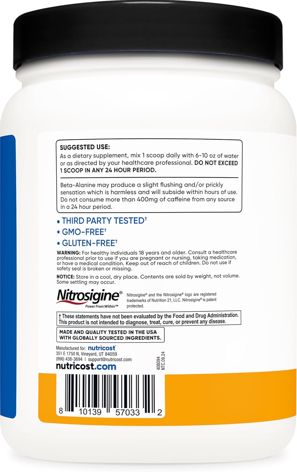 Nutricost Peach Mango Pre-Workout Powder - 60 Servings with Beta-Alanine, Taurine & Amino Acids