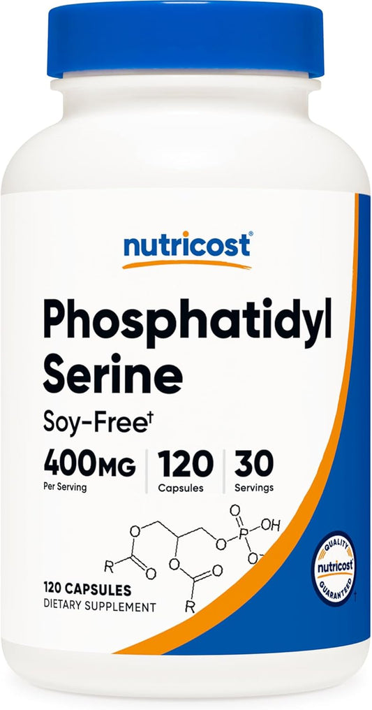 Nutricost Phosphatidylserine 400mg Capsules - Soy Free, 120 Count, Vegetarian, Non-GMO, Gluten Free