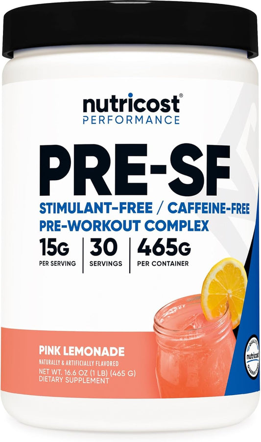 Nutricost Pink Lemonade Stimulant-Free Pre-Workout - Non-GMO, Gluten-Free (30 Servings)
