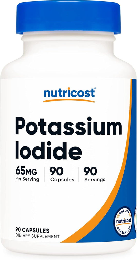 Nutricost Potassium Iodide Capsules - 90 Count, 65mg Per Serving, Vegetarian & Non-GMO