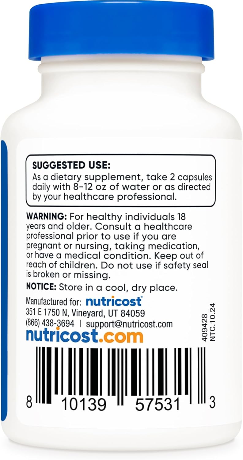 Nutricost Uridine Monophosphate Capsules - 600 mg, Vegan, 30 Servings