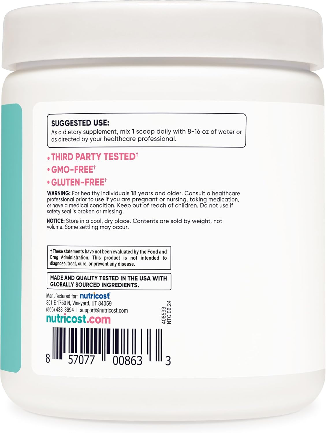 Nutricost Women's BCAA (Peach Mango, 30 Servings) - Female-Focused Formula, Non-GMO & Gluten-Free