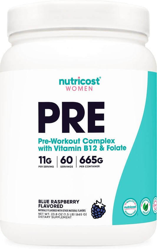 Nutricost Women's Blue Raspberry Pre-Workout Powder - 60 Servings