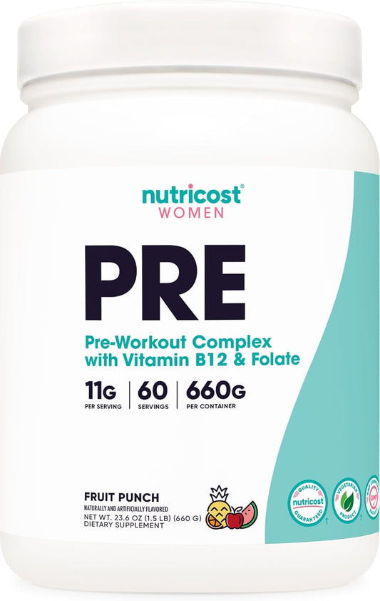 Nutricost Women's Fruit Punch Pre-Workout Powder - 60 Servings