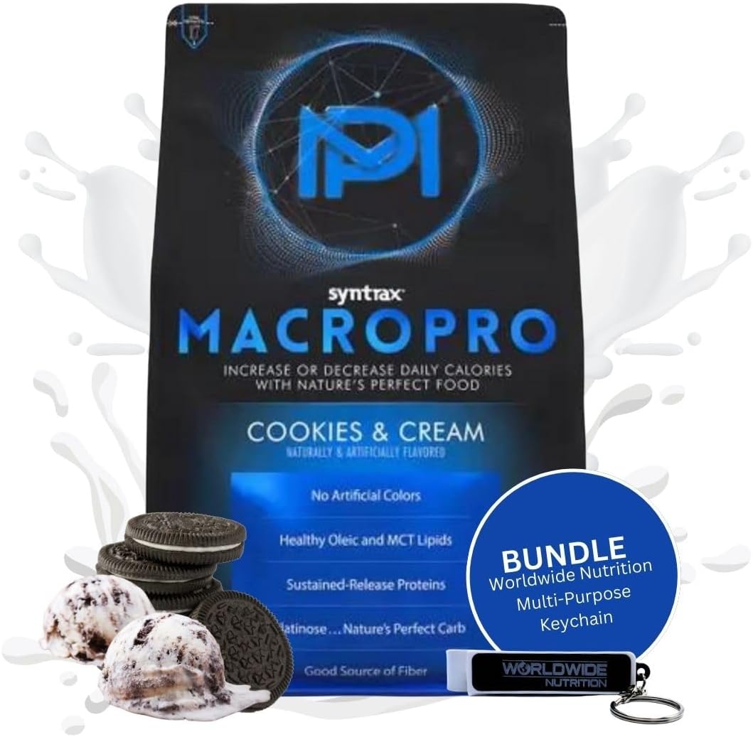 Nutrient-Rich Syntrax Bundle MacroPro Whey Protein Powder Blend with Oleic & MCT Lipids - 5.0 lbs Cookies and Cream Flavor
