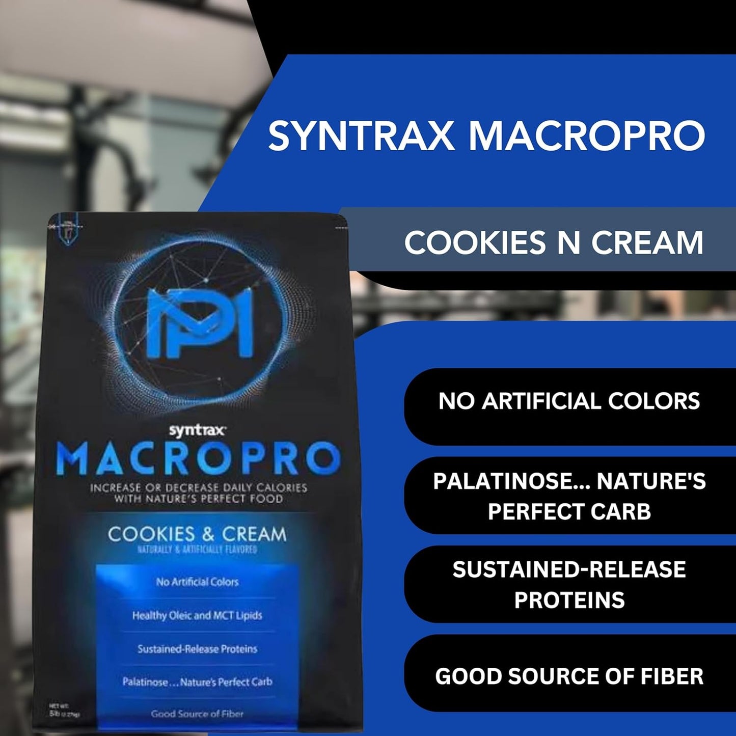 Nutrient-Rich Syntrax Bundle MacroPro Whey Protein Powder Blend with Oleic & MCT Lipids - 5.0 lbs Cookies and Cream Flavor