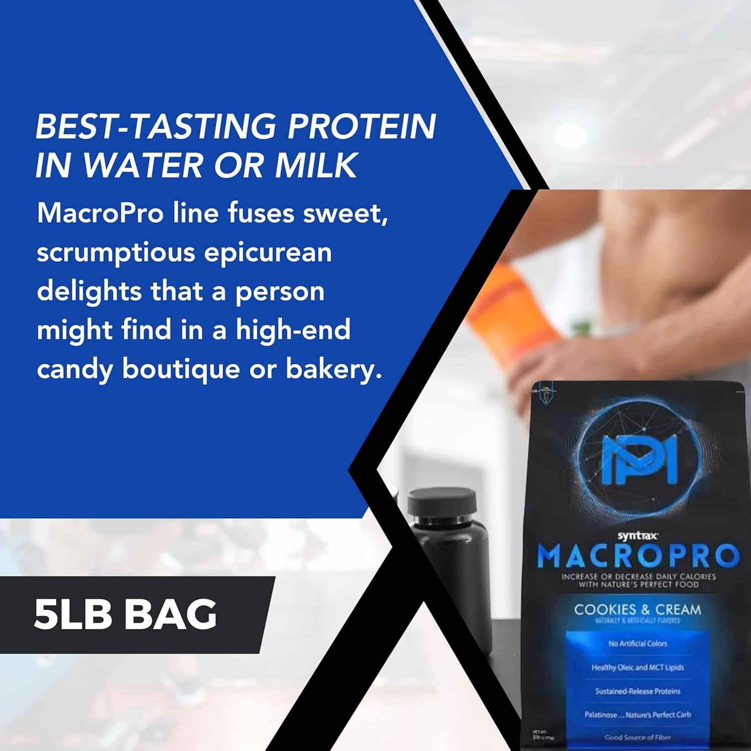 Nutrient-Rich Syntrax Bundle MacroPro Whey Protein Powder Blend with Oleic & MCT Lipids - 5.0 lbs Cookies and Cream Flavor