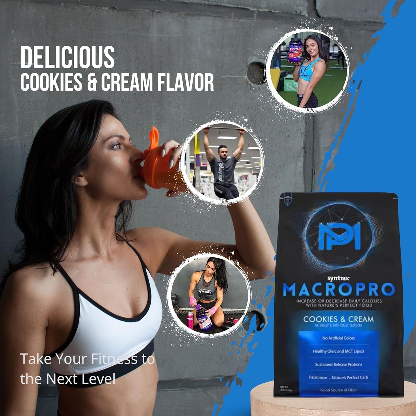 Nutrient-Rich Syntrax Bundle MacroPro Whey Protein Powder Blend with Oleic & MCT Lipids - 5.0 lbs Cookies and Cream Flavor