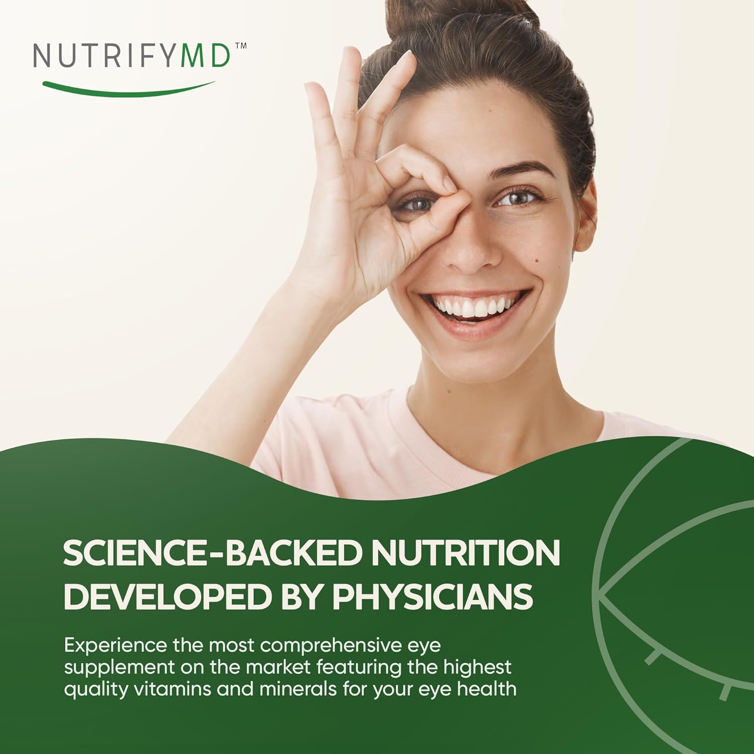 NutrifyMD Eye Health Supplement with Lutein, Zeaxanthin, Omega-3, B Vitamins - 60 Capsules