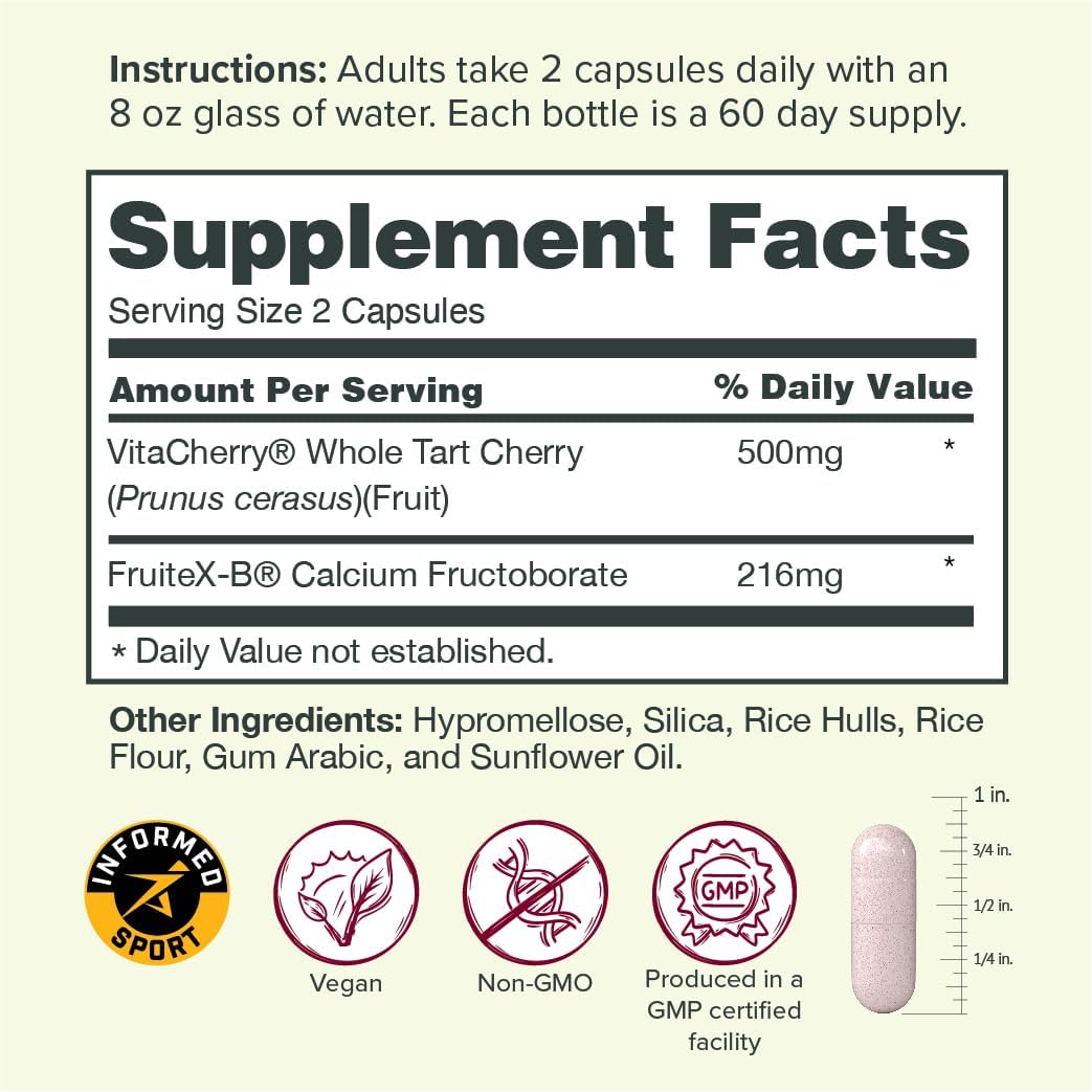 Nutrim Oat Bran Powder and FruiteX-B Tart Cherry Capsules Bundle with Beta Glucan for Joint Support