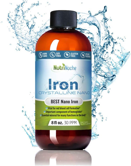 NutriNoche Liquid Iron Supplement - 30 ppm Crystalline Formula for Essential Colloidal Minerals