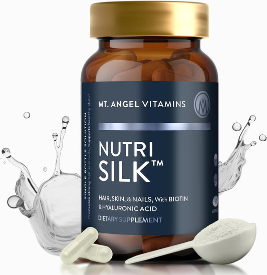 NutriSilk Capsules by Mt. Angel Vitamins: Enhances Hair & Skin Health, Boosts Collagen, 60 B Vitamin Capsules