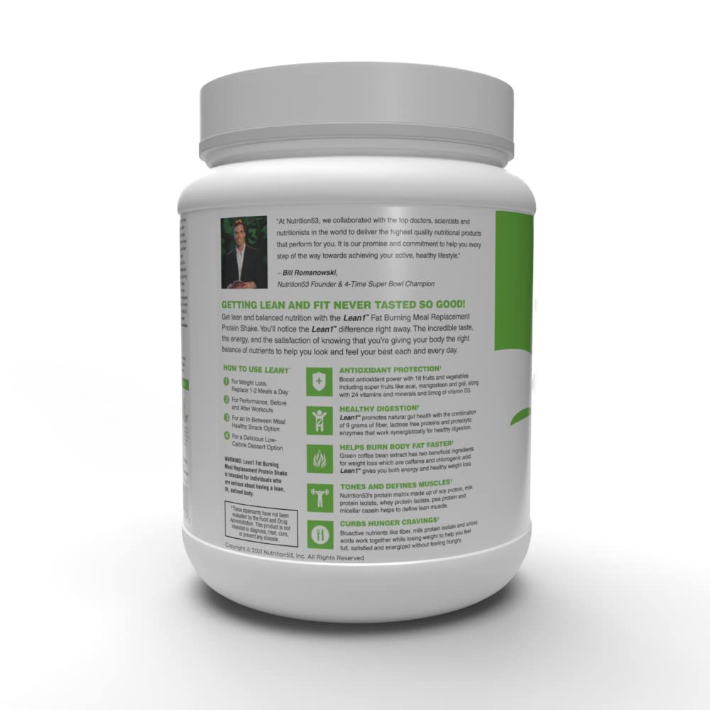 Nutrition 53 Lean 1 Vanilla Fat Burning Protein Shake - 15 Servings