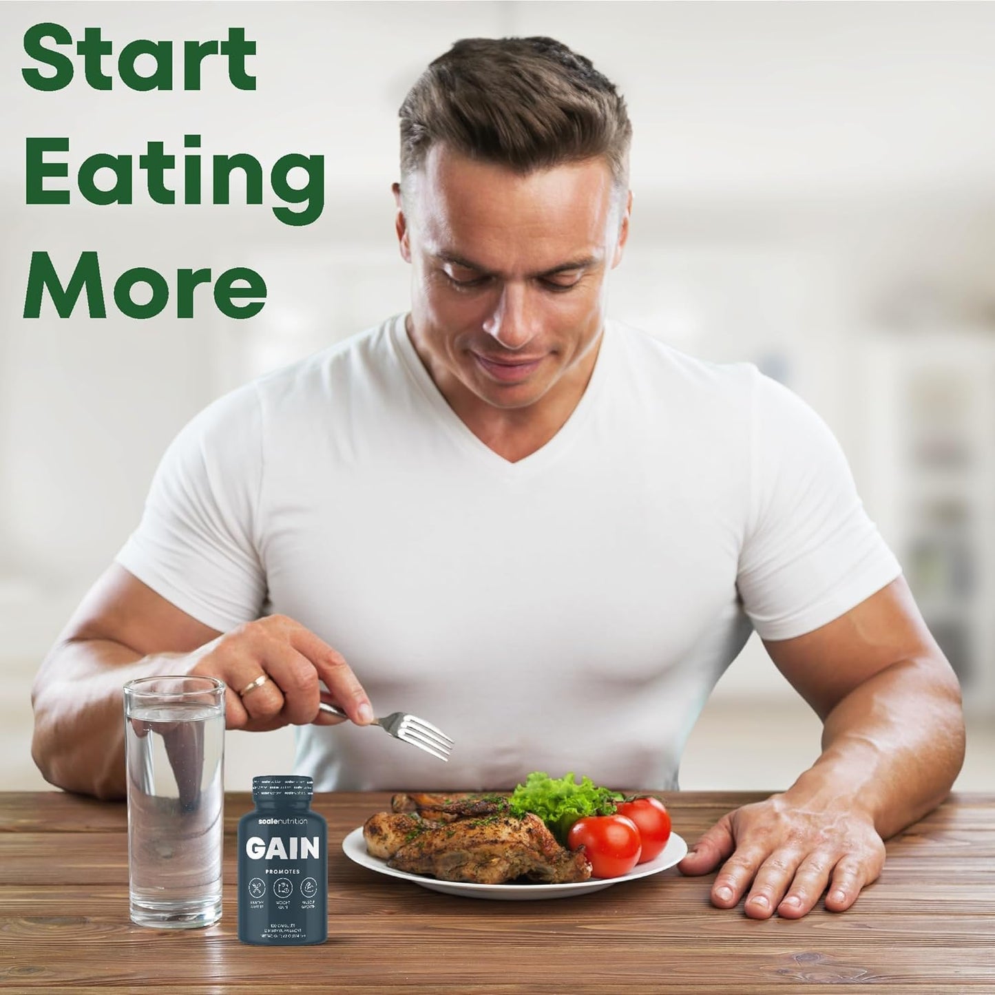 Nutrition Boost Pills for Appetite, Muscle Growth, Weight Gain & Digestion Support - Men & Women, Creatine & Herb Supplement