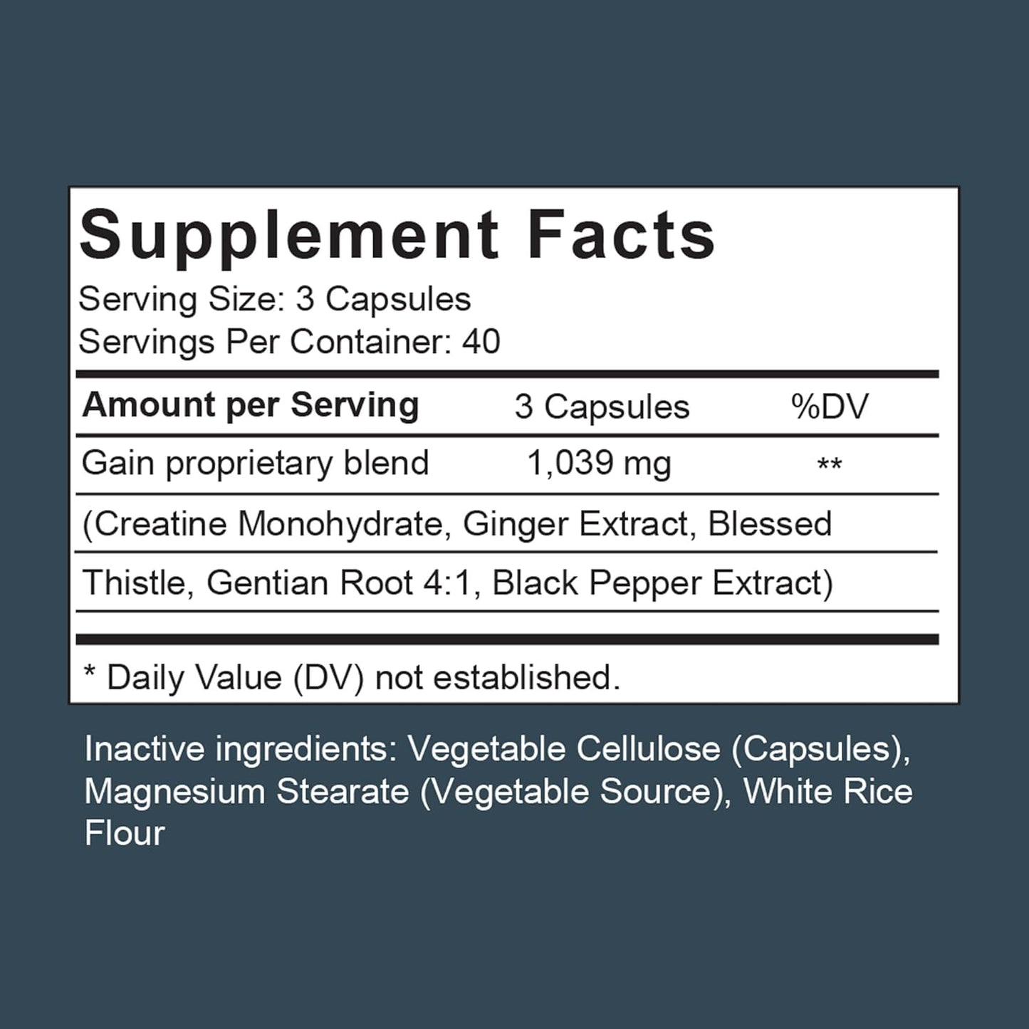 Nutrition Boost Pills for Appetite, Muscle Growth, Weight Gain & Digestion Support - Men & Women, Creatine & Herb Supplement