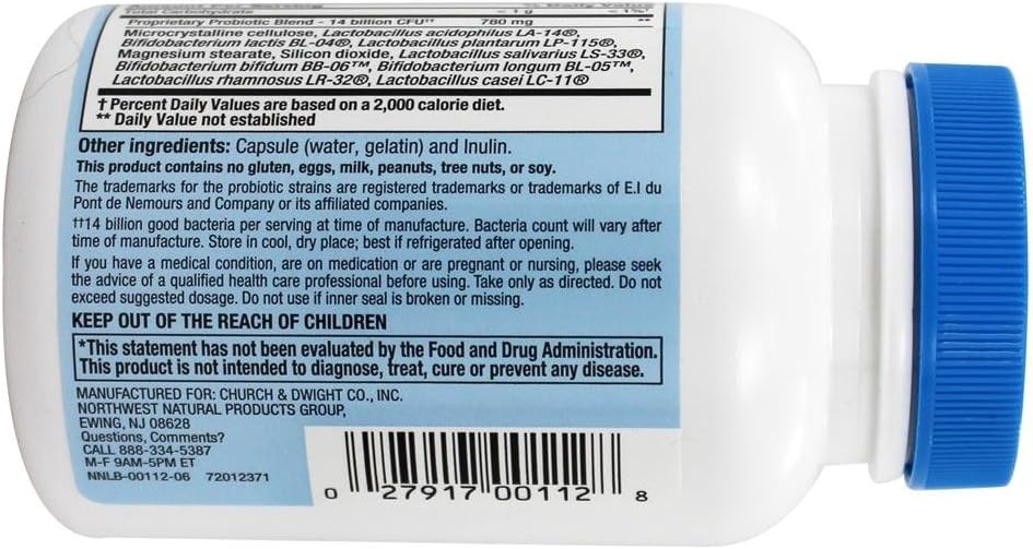 Nutrition Now PB 8 Probiotic Acidophilus Capsules - 240 Count Pack