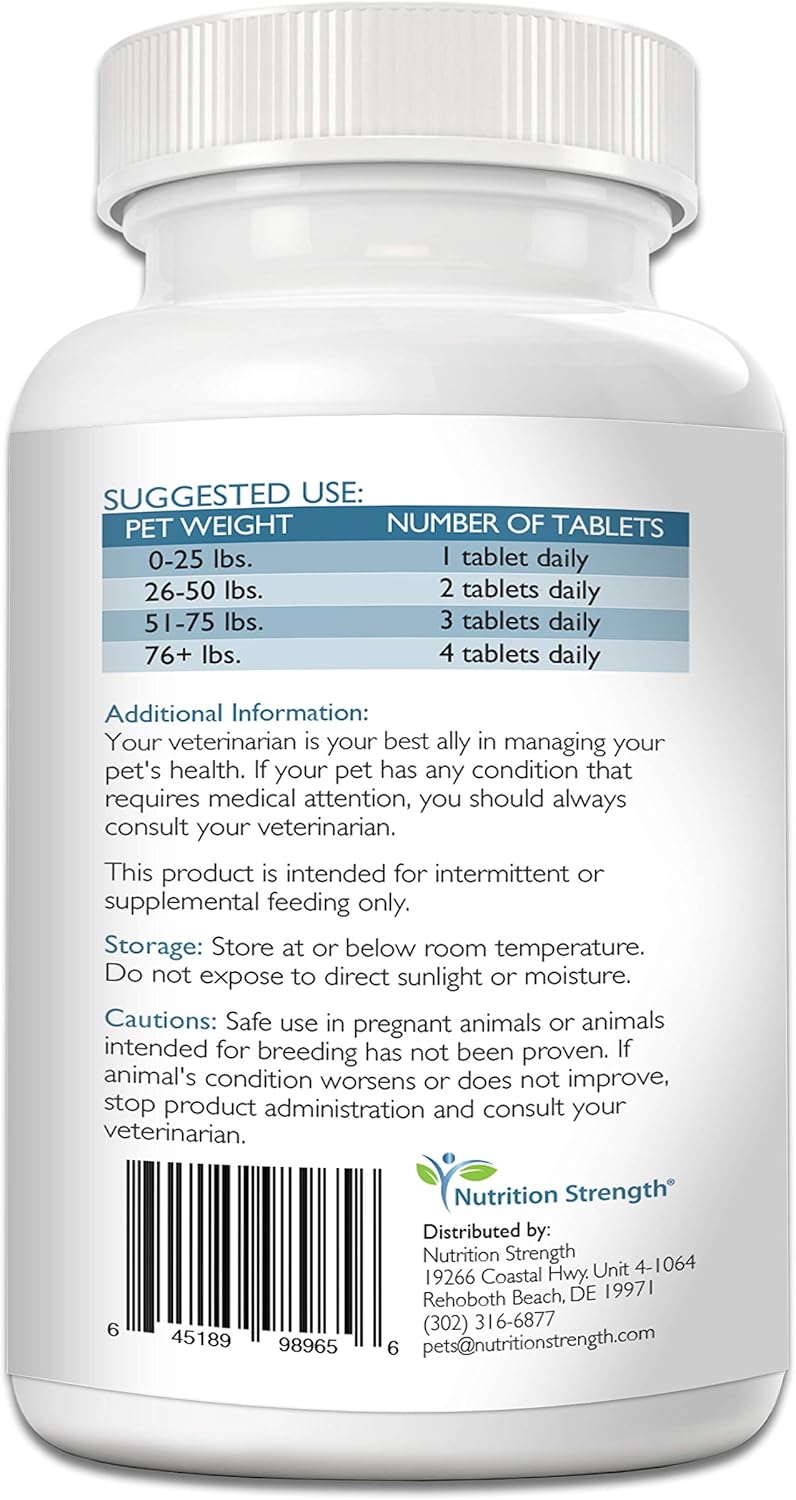 Nutrition Strength Dog Vitamin B Complex, Supports Blood Cell & Nervous System Health, Boosts Energy & Brain Function, 120 Chewable Tablets