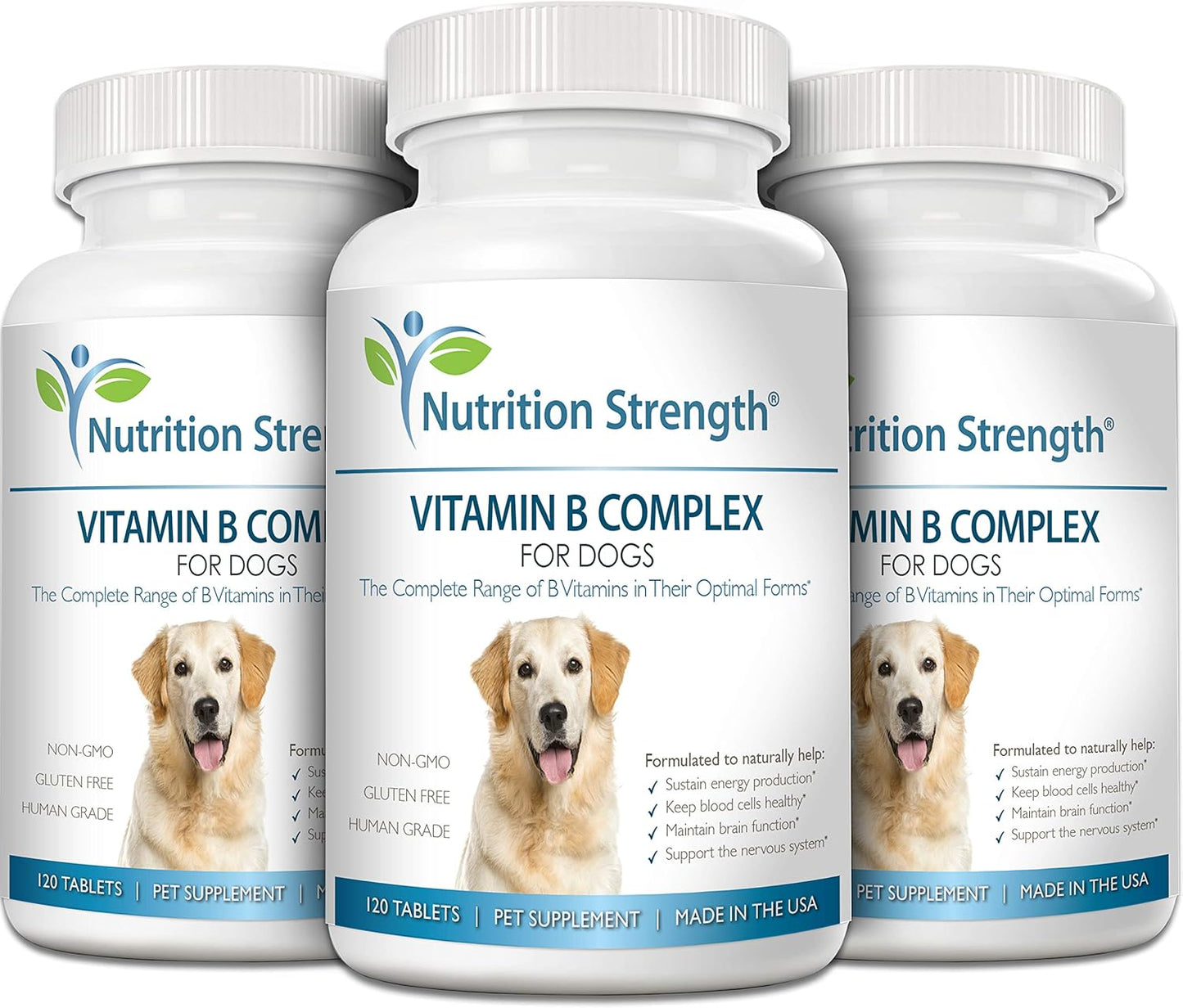 Nutrition Strength Dog Vitamin B Complex, Supports Blood Cell & Nervous System Health, Boosts Energy & Brain Function, 120 Chewable Tablets