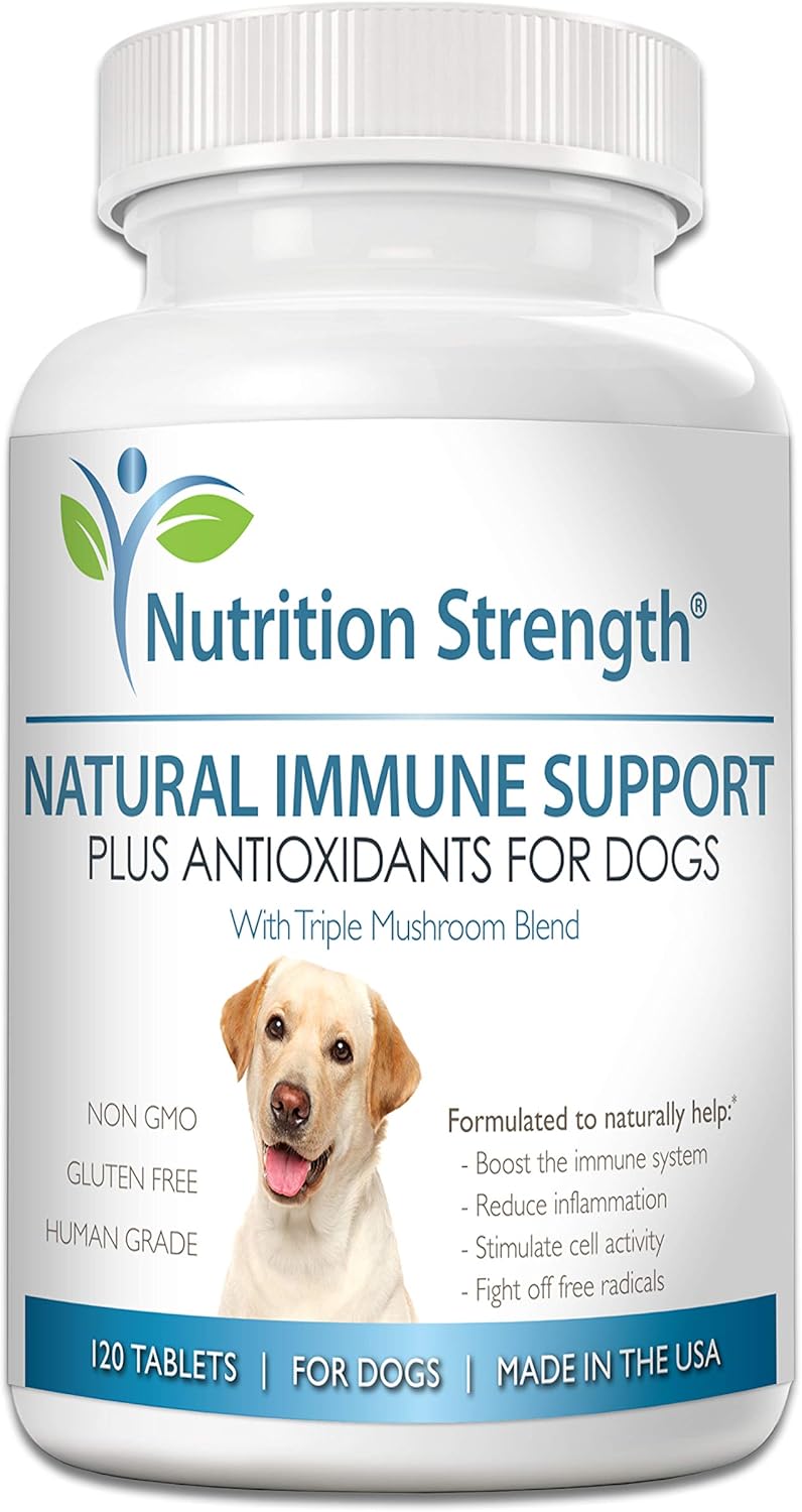 Nutrition Strength Immune Support & Antioxidant Mushrooms for Dogs with Coenzyme Q10 - 120 Chewable Tablets