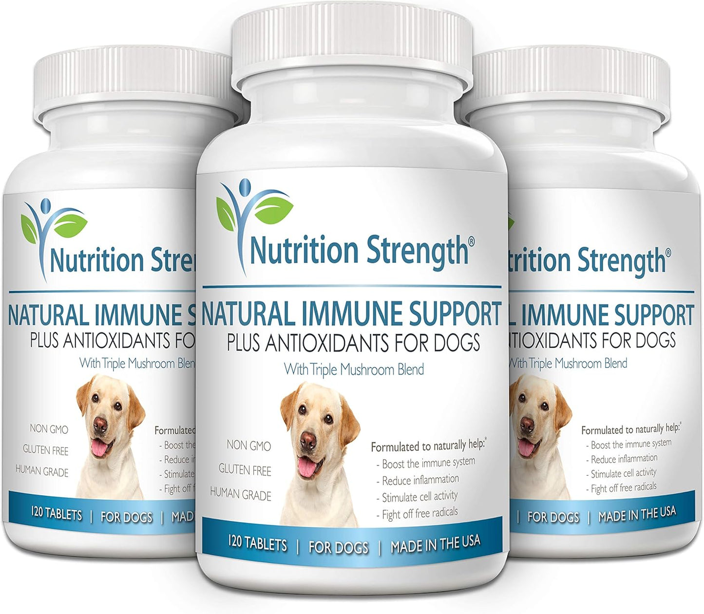Nutrition Strength Immune Support & Antioxidant Mushrooms for Dogs with Coenzyme Q10 - 120 Chewable Tablets