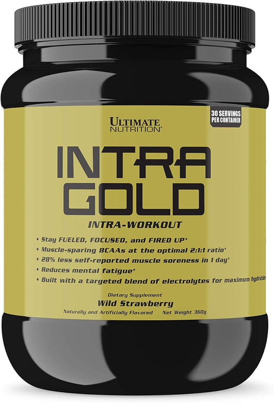 Nutritional Intra Gold Workout Energy Supplement with Electrolyte Blend, Carnitine, Ornithine, Aspartate - 30 Servings, Wild Strawberry Flavor