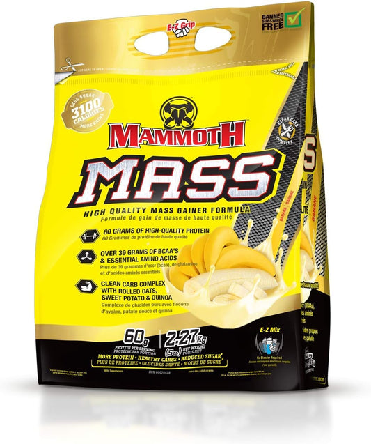 Nutritional Mammoth Mass Supplement - 5 lbs, 2.2kg Banana Flavor - Interactive Formula