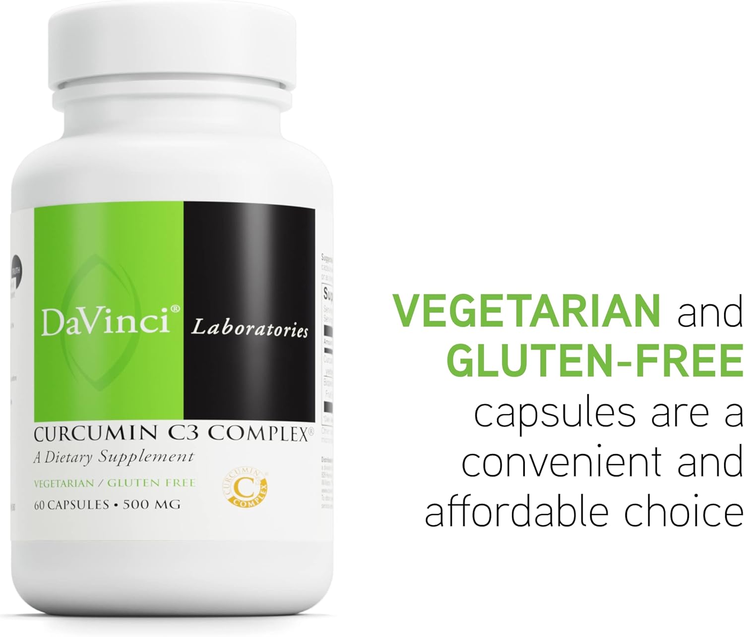 Nutritional Supplement for Gallbladder and Liver Support - Curcumin C3 Complex with Curcuminoids and Bioperine - Gluten-Free - 60 Vegetarian Capsules