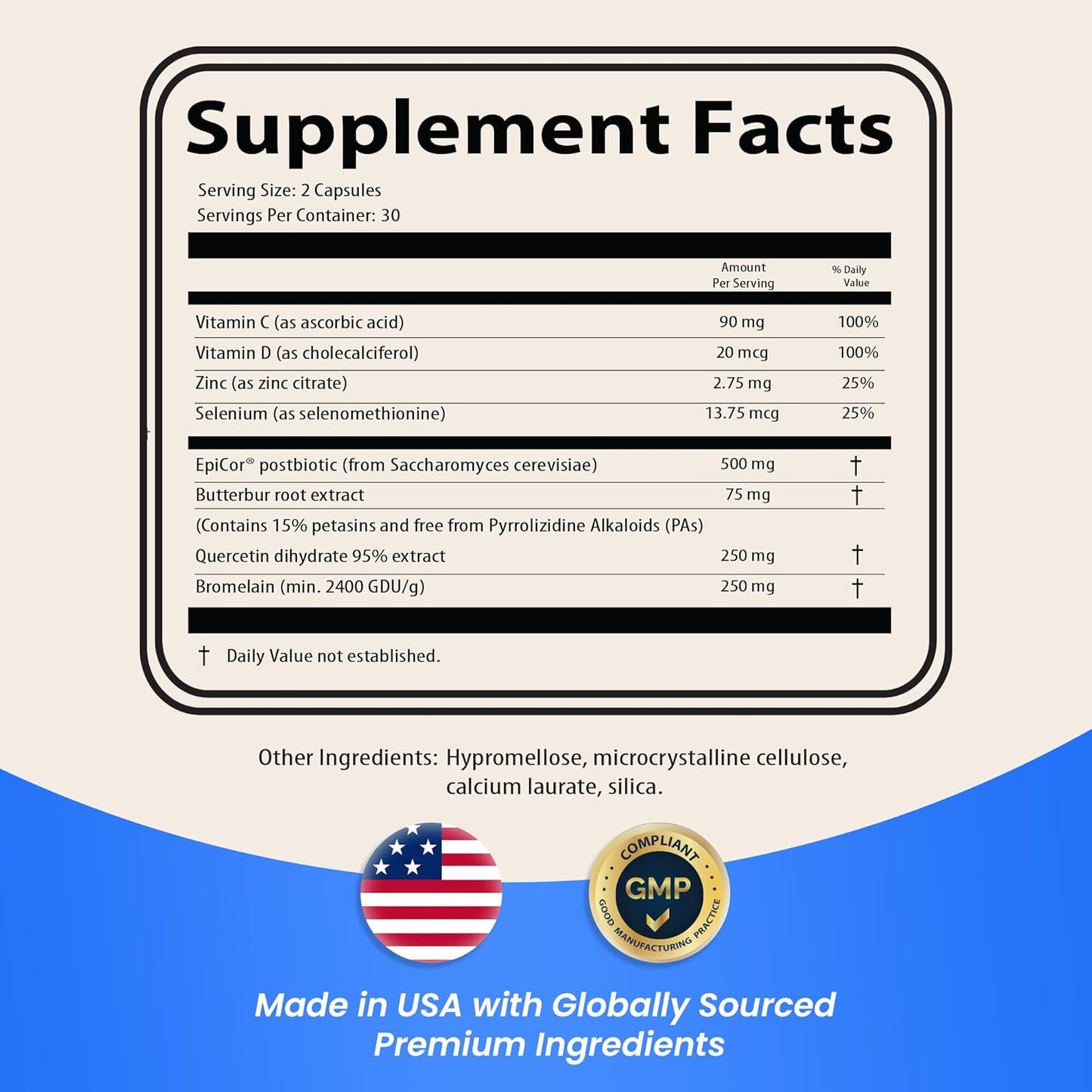 Nutritunes AllerEzy Capsules - Promotes Healthy Histamine Levels, Sinus Comfort, and Immune Health with Natural Ingredients - 60 Count