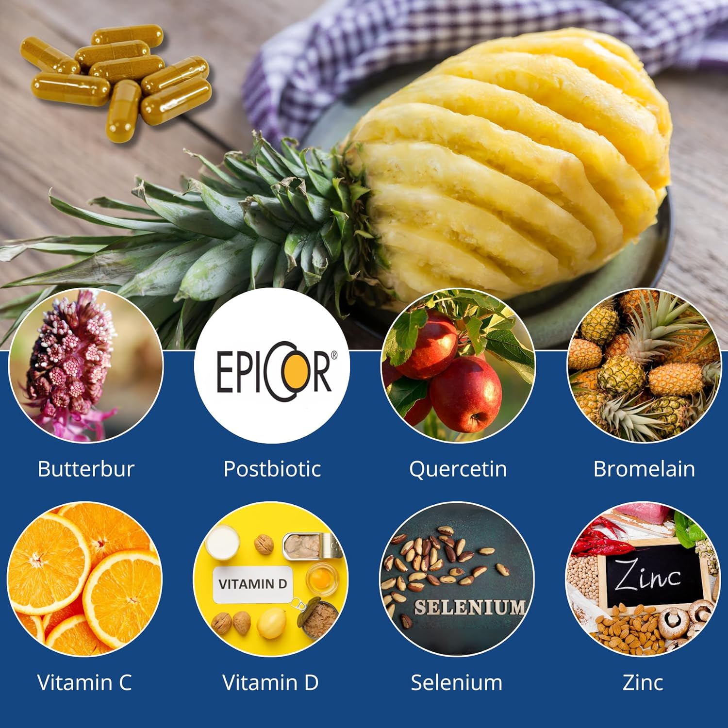 Nutritunes AllerEzy Capsules - Promotes Healthy Histamine Levels, Sinus Comfort, and Immune Health with Natural Ingredients - 60 Count