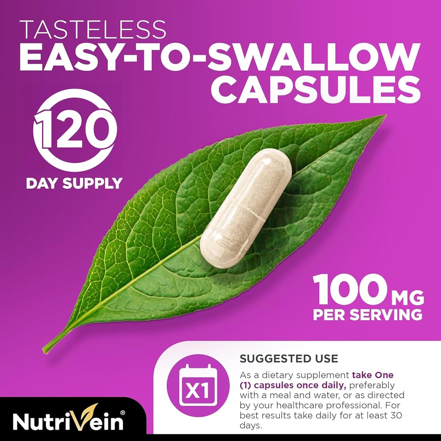 Nutrivein Premium Zinc Picolinate 100mg - 120 Capsules for Immune System Support & Cellular Health - Bioavailable Supplement for Enhanced Absorption