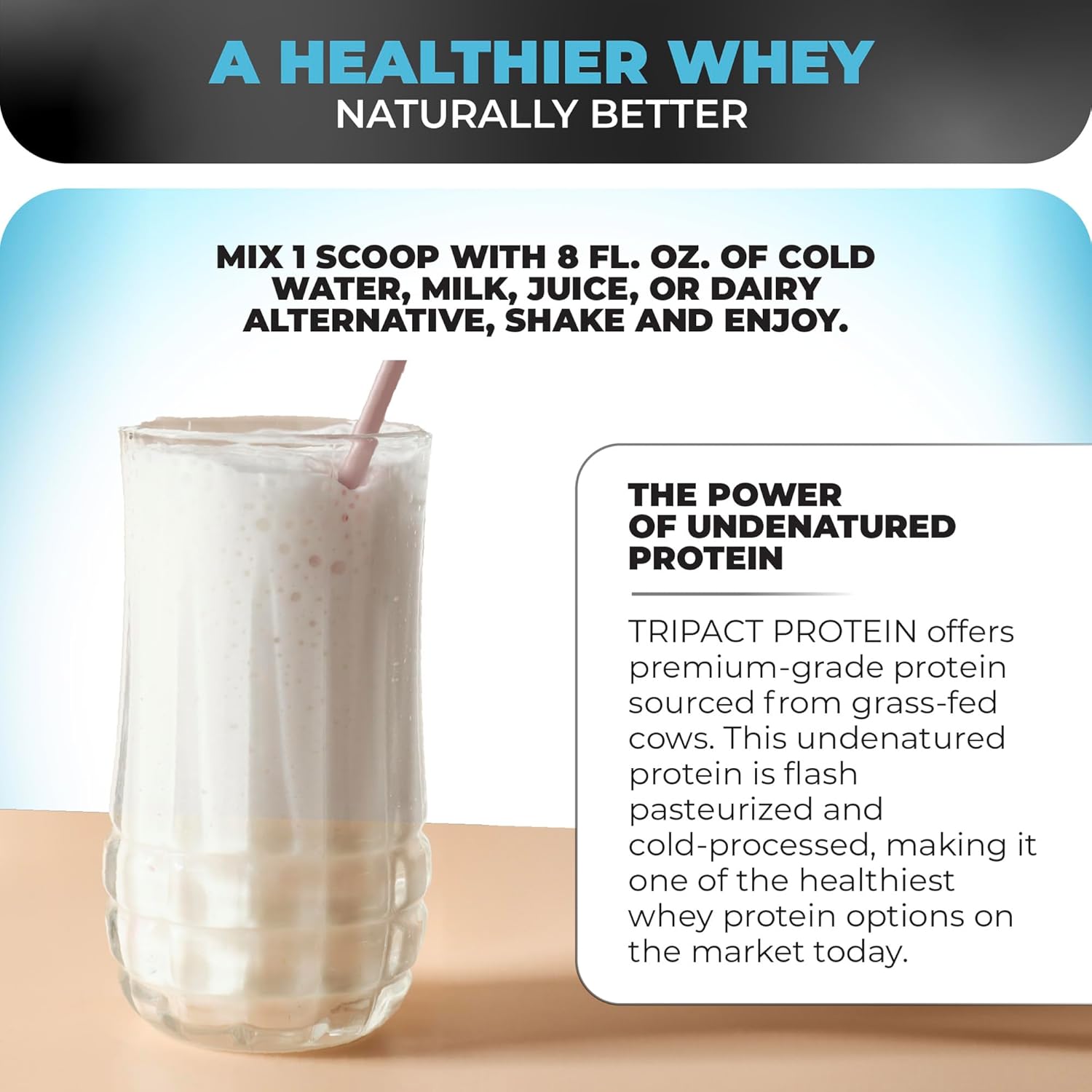 Nutrology TRIPACT Vanilla Latte & Cinnamon Protein Powder: 7-in-1 Meal Replacement Shake with Grass Fed Whey, Pea, Rice, Greens, Probiotics, BCAAs, Amino Energy - 40 Servings